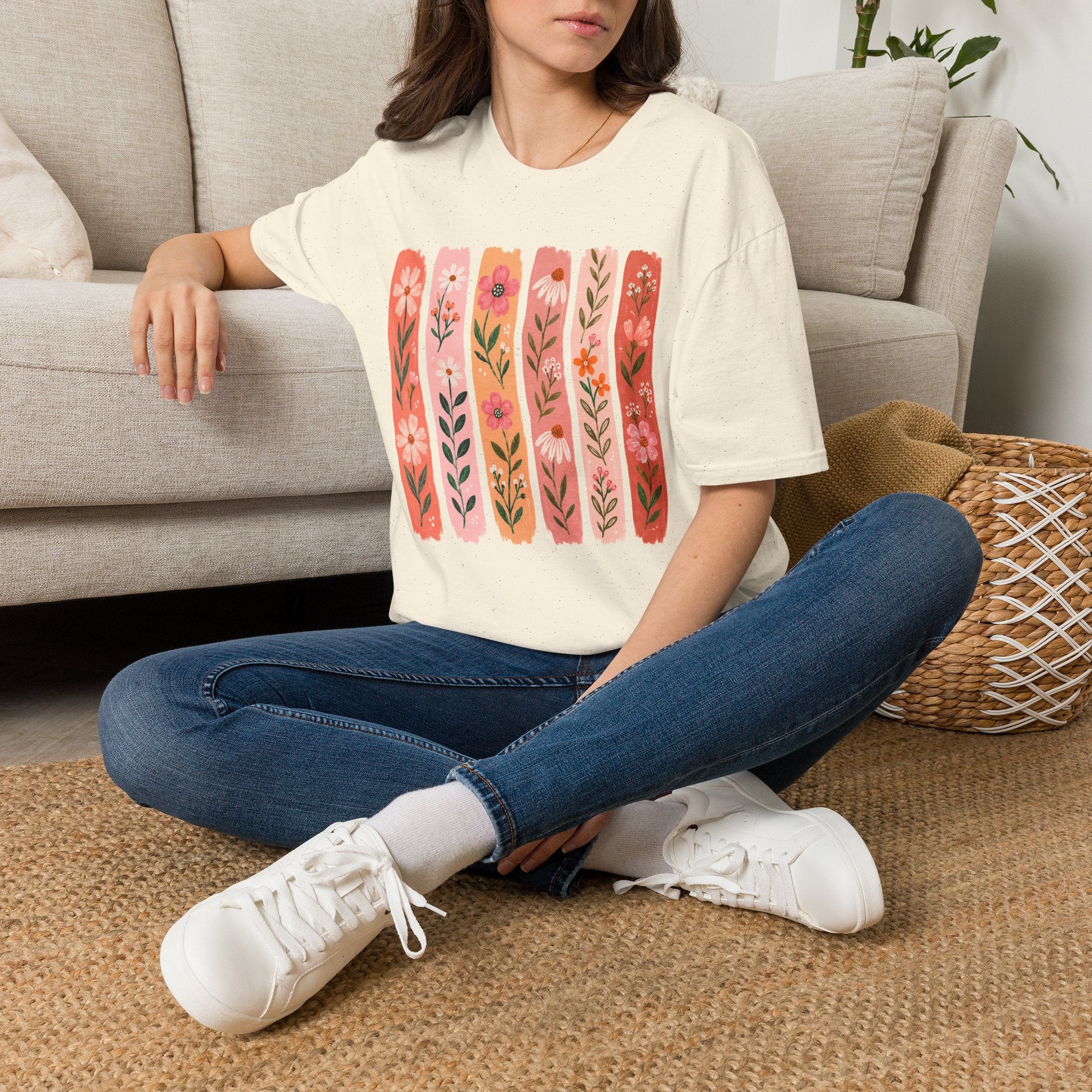 Flower on Stripes T-Shirt