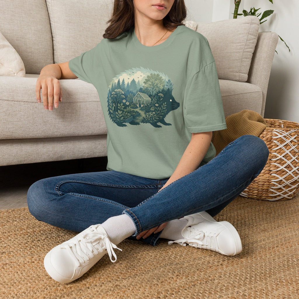 Hedgehog Garden Silhouette T-Shirt