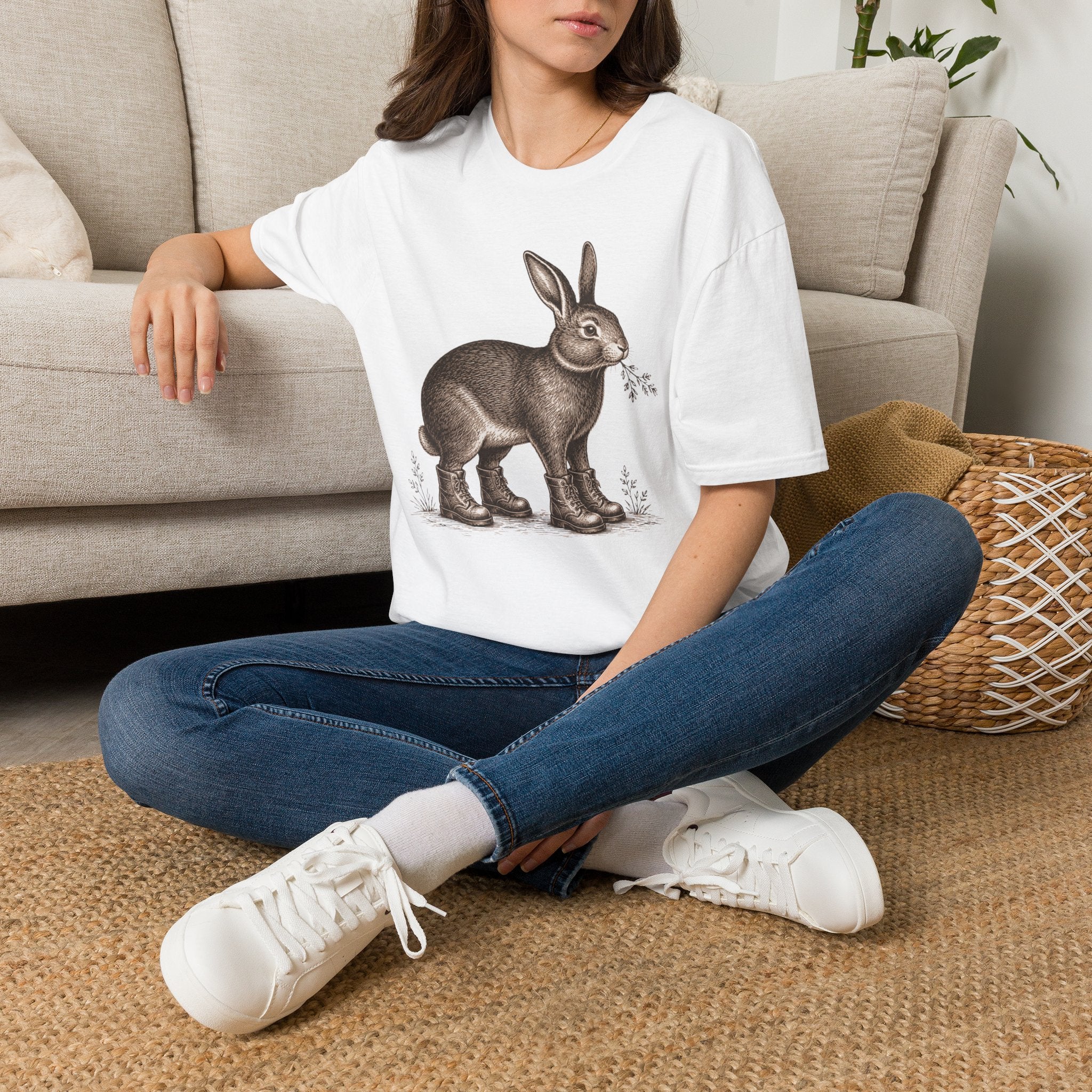 Garden Bunny With Shoes T-Shirt