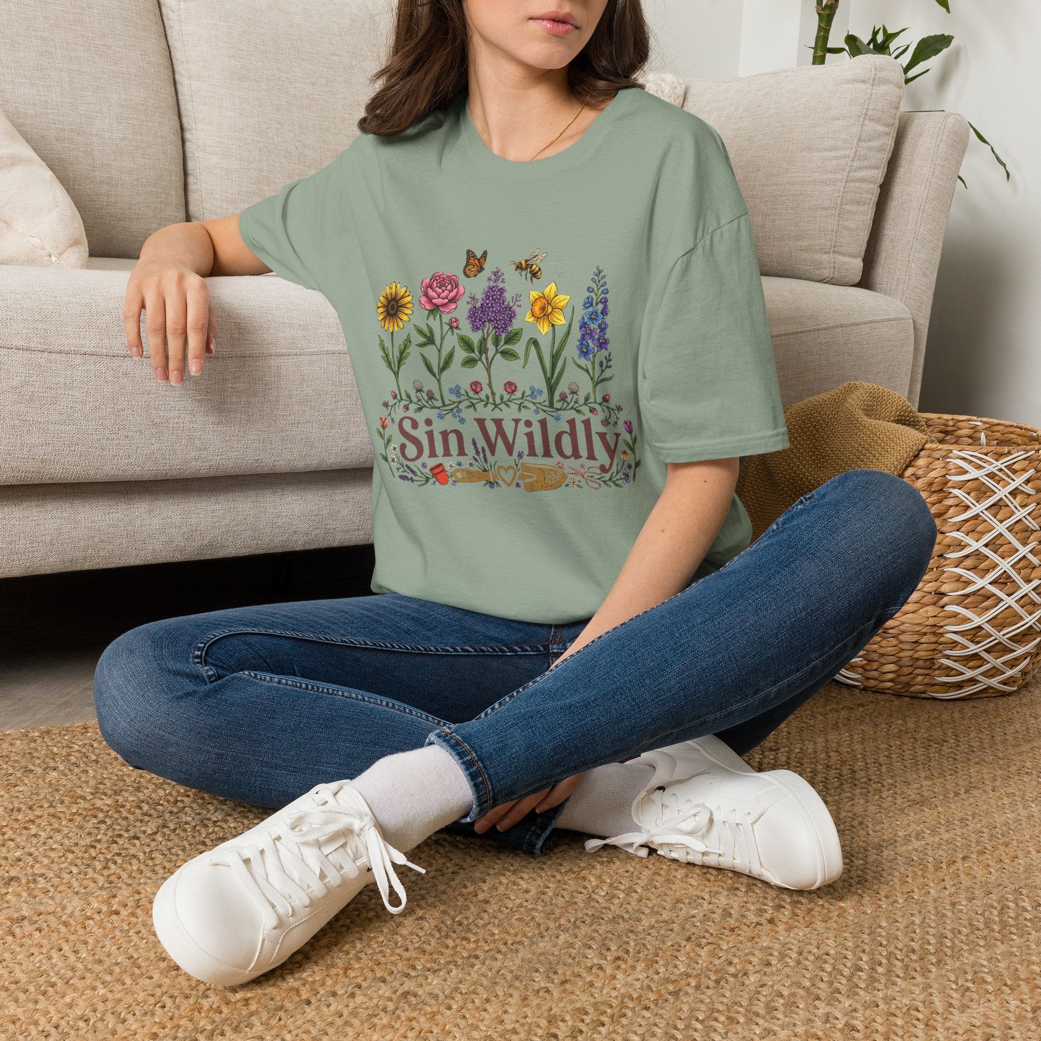 Shine Wildly Summer Flower T-Shirt by Zen & Zucchinis Slow Garden Club