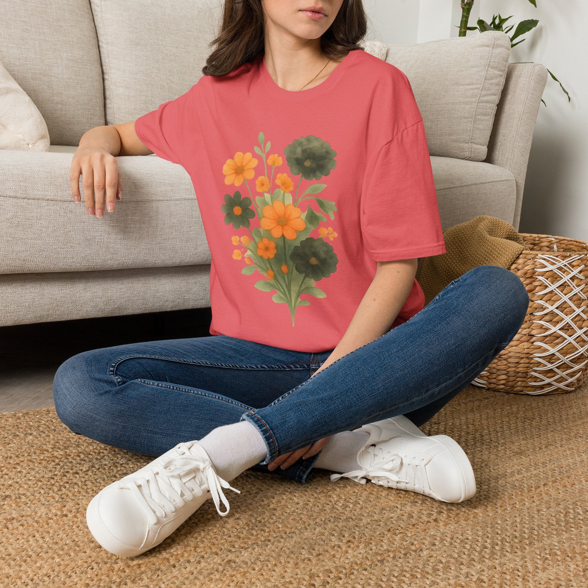 Vintage Watercolor Flower Bouquet T-Shirt by Zen & Zucchinis Slow Garden Club