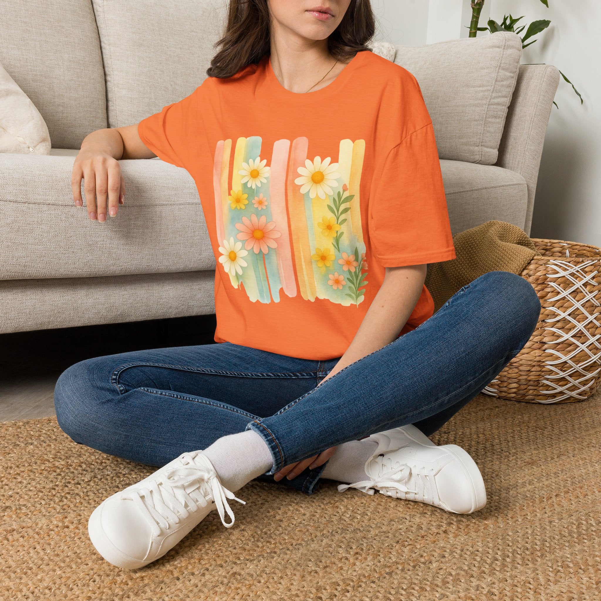 Flower Watercolor Wall T-Shirt by Zen & Zucchinis Slow Garden Club