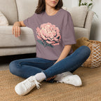 Blush Peony Flower Bloom T-Shirt by Zen & Zucchinis Slow Garden Club