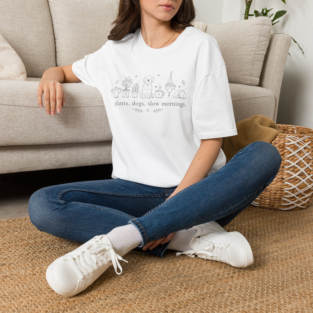 Plant. Dogs. Slow Mornings Lover T-Shirt
