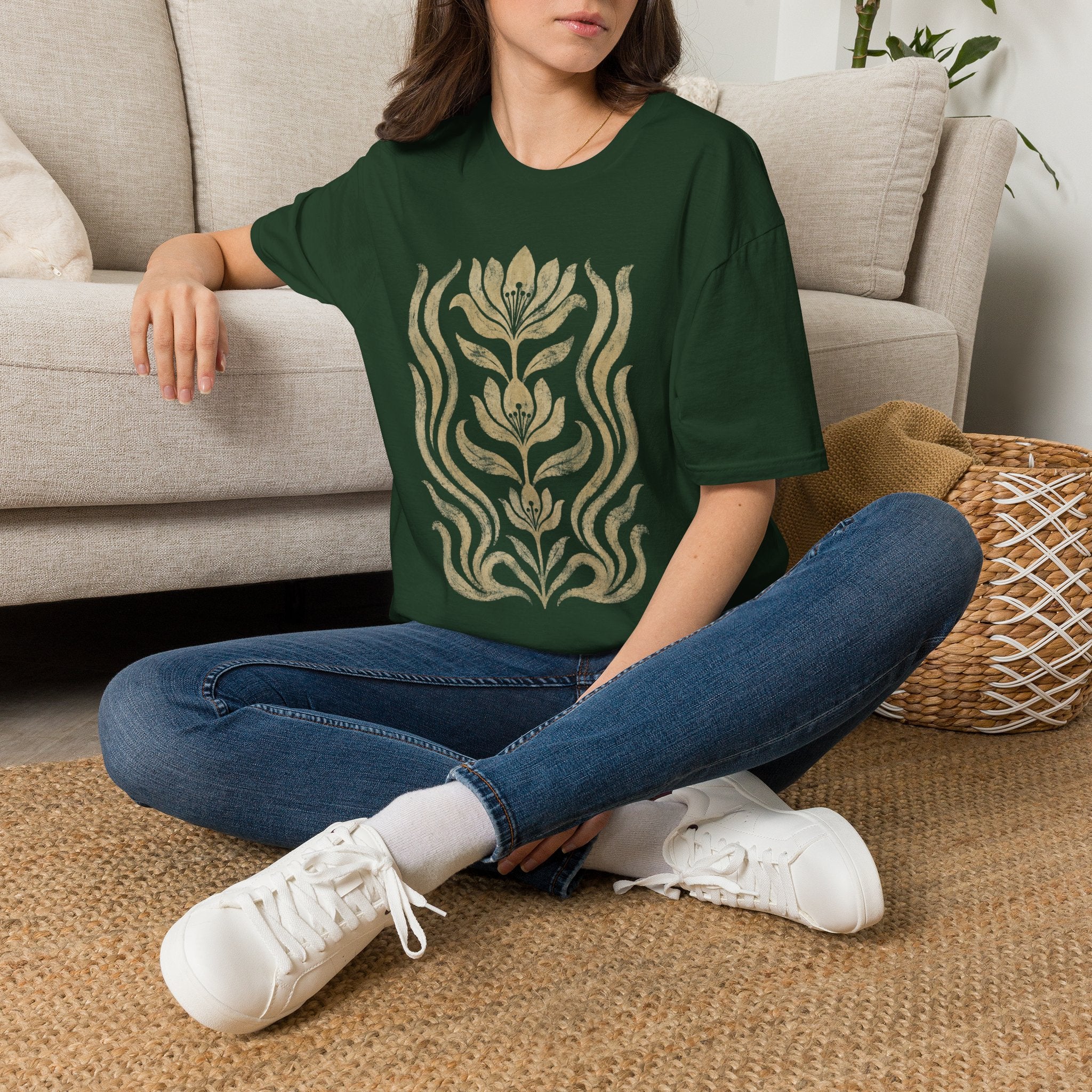 Folk Floral Slow Garden T-Shirt