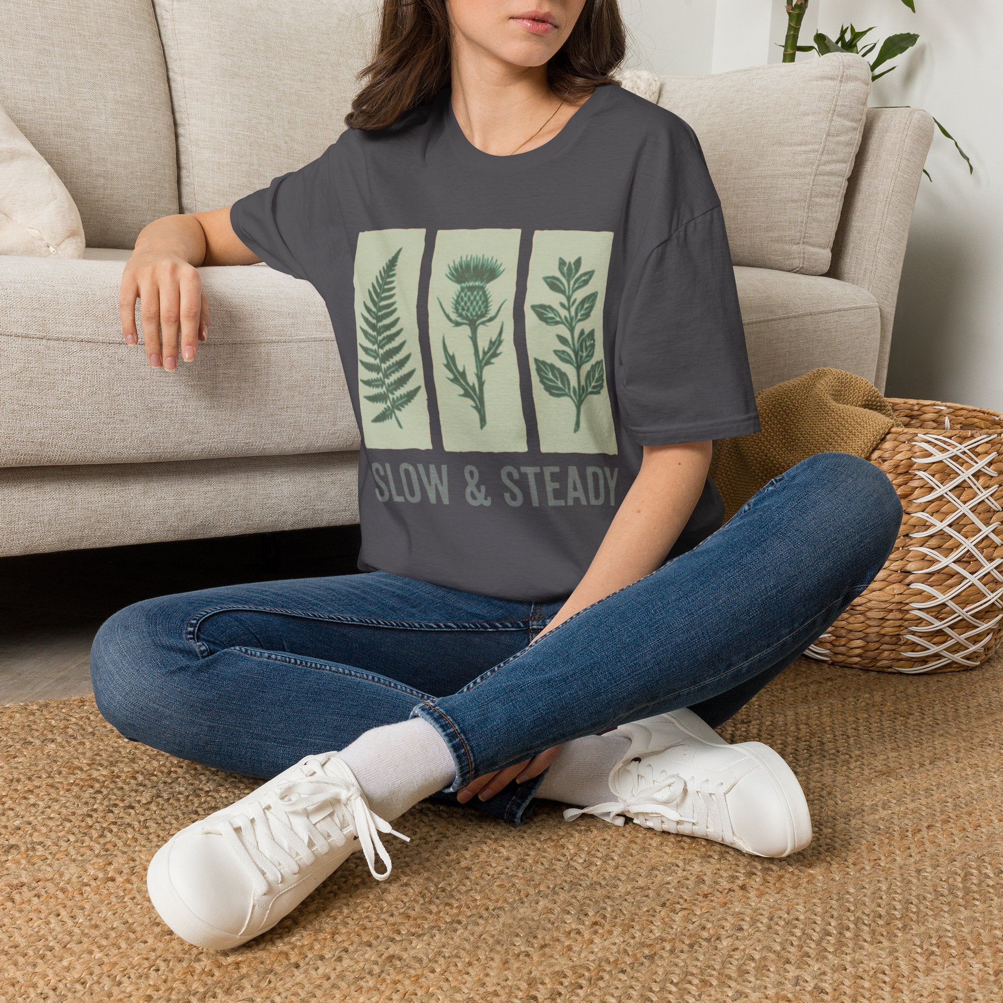Slow And Steady Art Flower T-Shirt