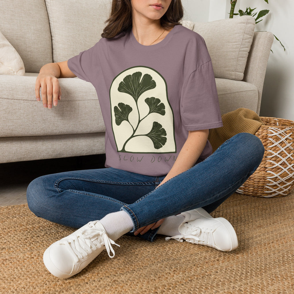 Slow Down Ginkgo T-Shirt by Zen & Zucchinis Slow Garden Club