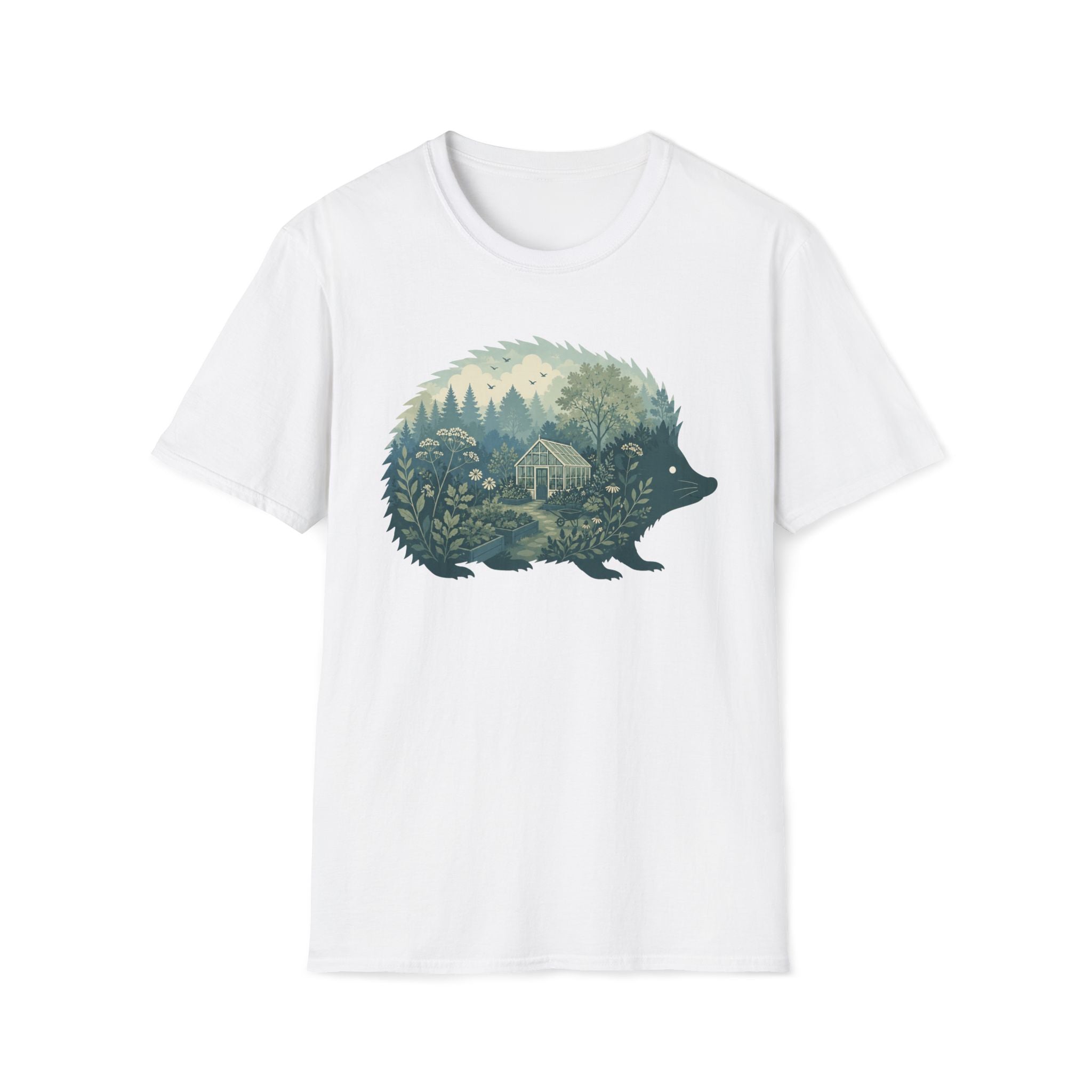 Hedgehog Garden Silhouette T-Shirt