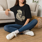 Morning Rooster Coffee Cup T-Shirt by Zen & Zucchinis Slow Garden Club