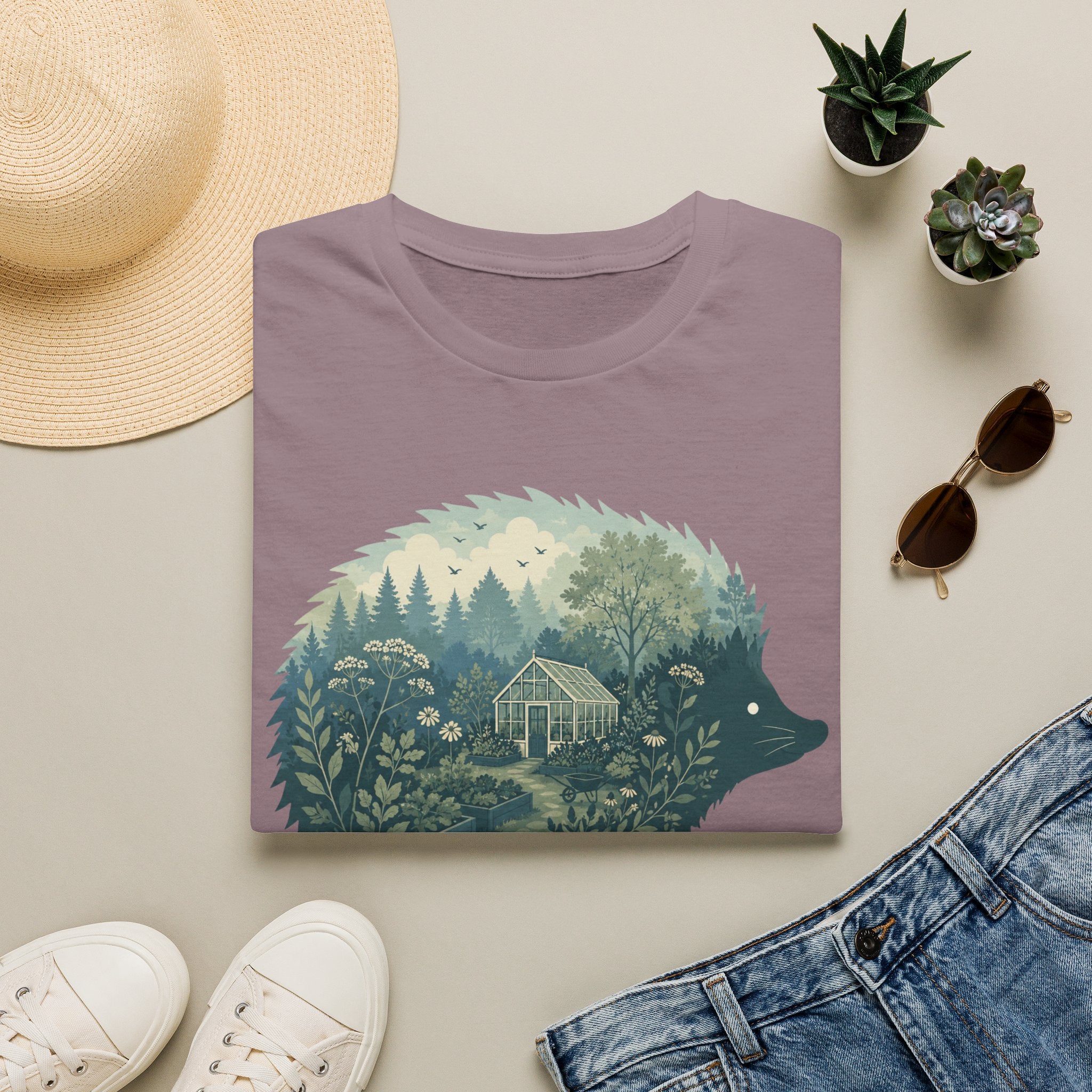 Hedgehog Garden Silhouette T-Shirt