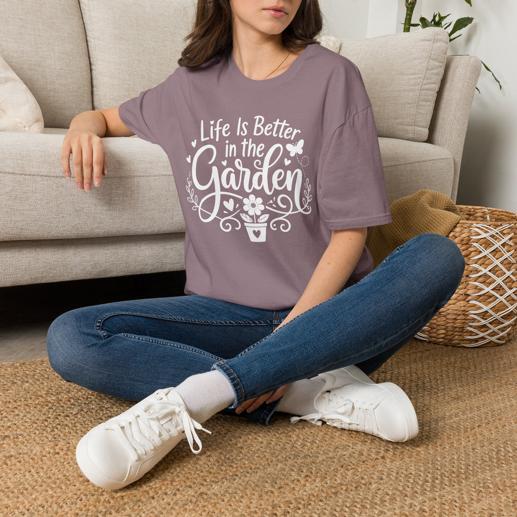 Life Is Better in the Garden Flower T-Shirt by Zen & Zucchinis Slow Garden Club