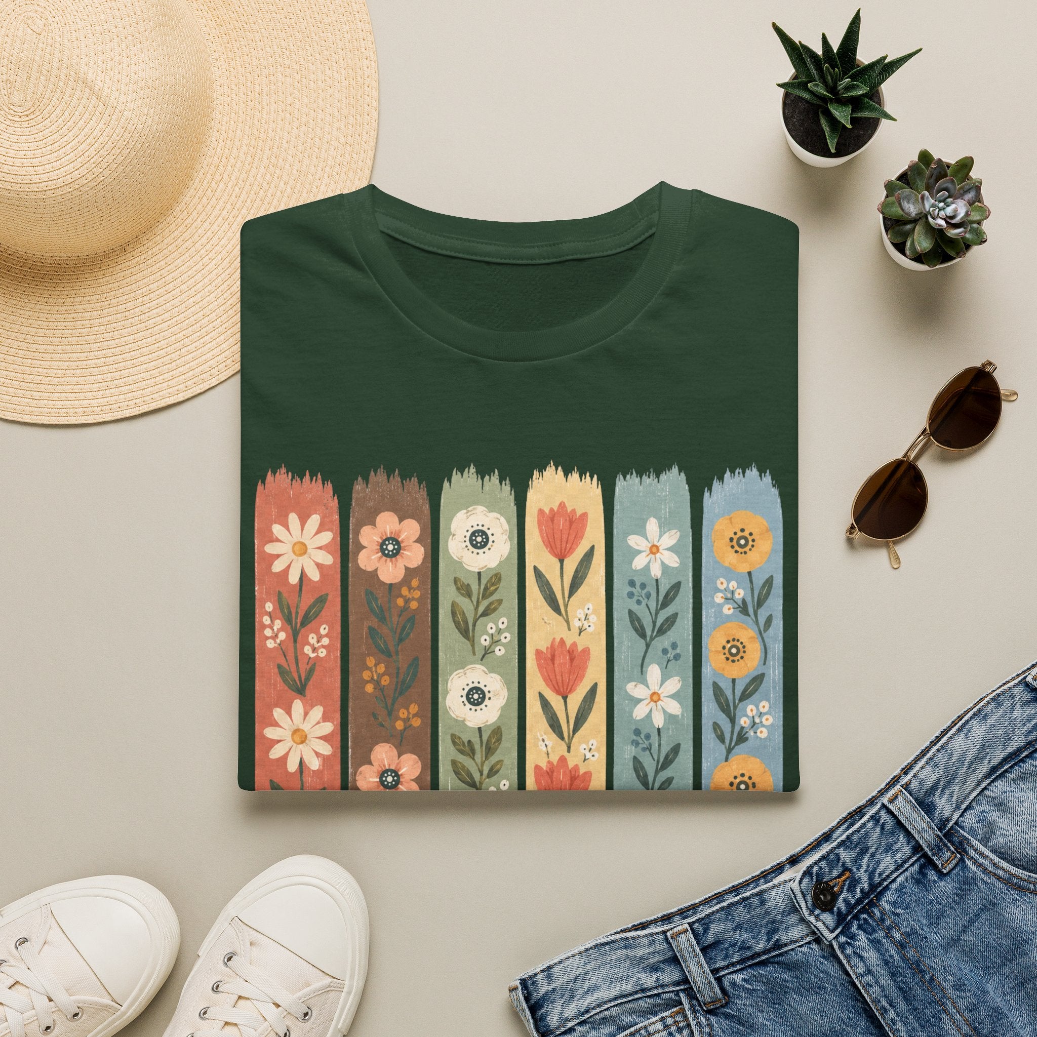 Flower Stripes Garden T-Shirt