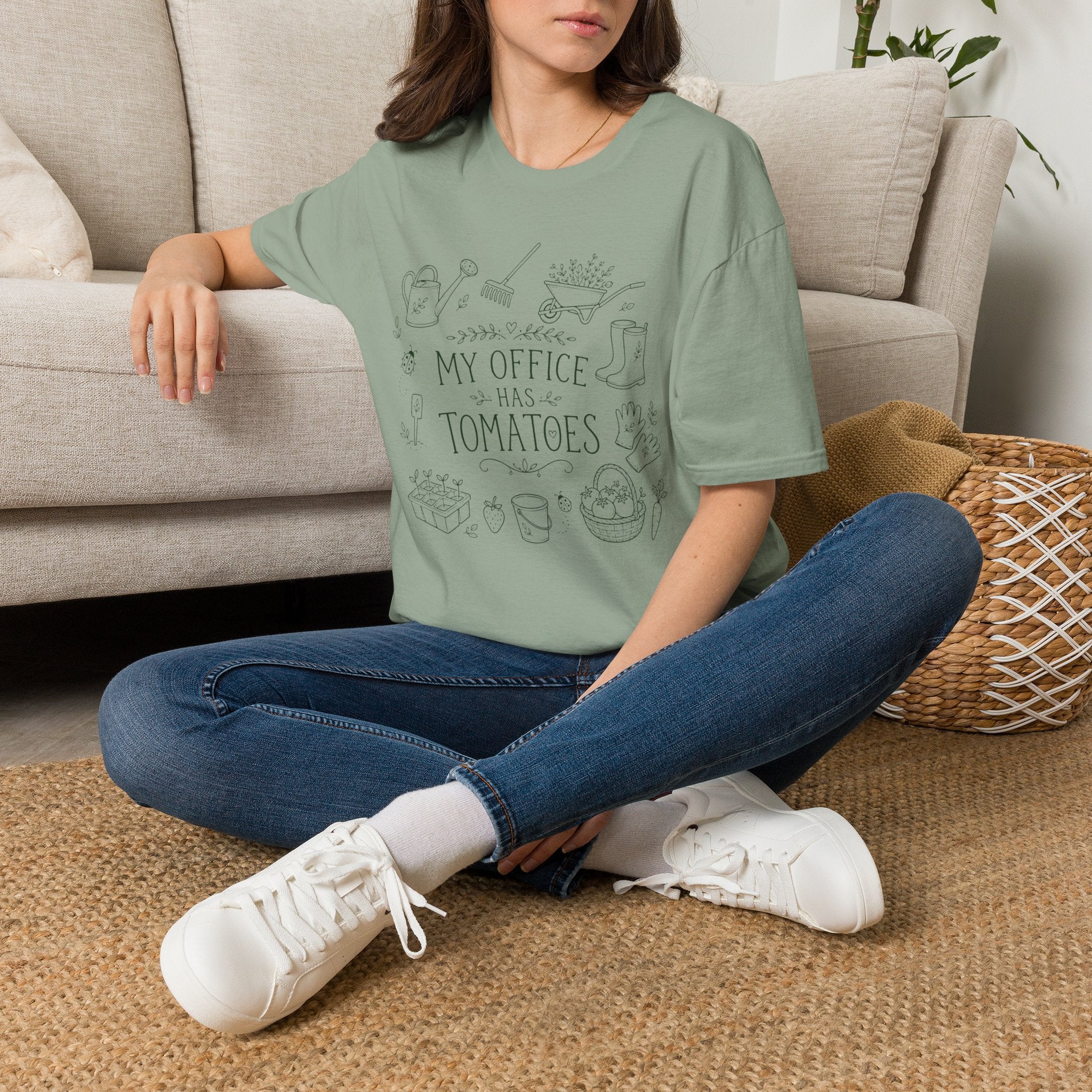 My Office Has Tomatoes Garden Humor T-Shirt by Zen & Zucchinis Slow Garden Club