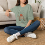 Plants Are My Therapy Garden Bench T-Shirt by Zen & Zucchinis Slow Garden Club