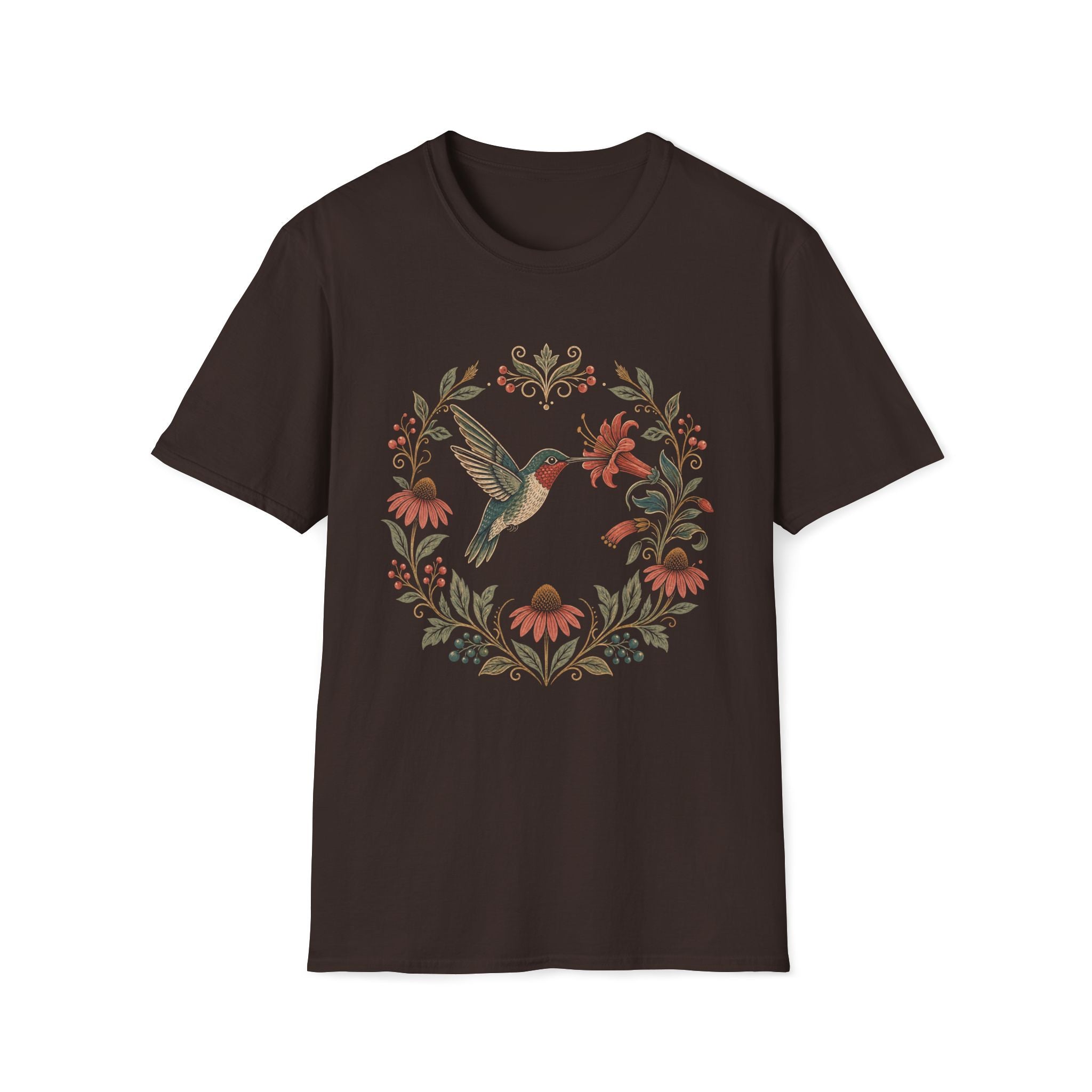 Hummingbird Flower Cirle T-Shirt