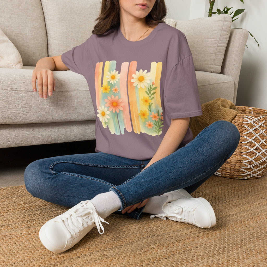 Flower Watercolor Wall T-Shirt by Zen & Zucchinis Slow Garden Club