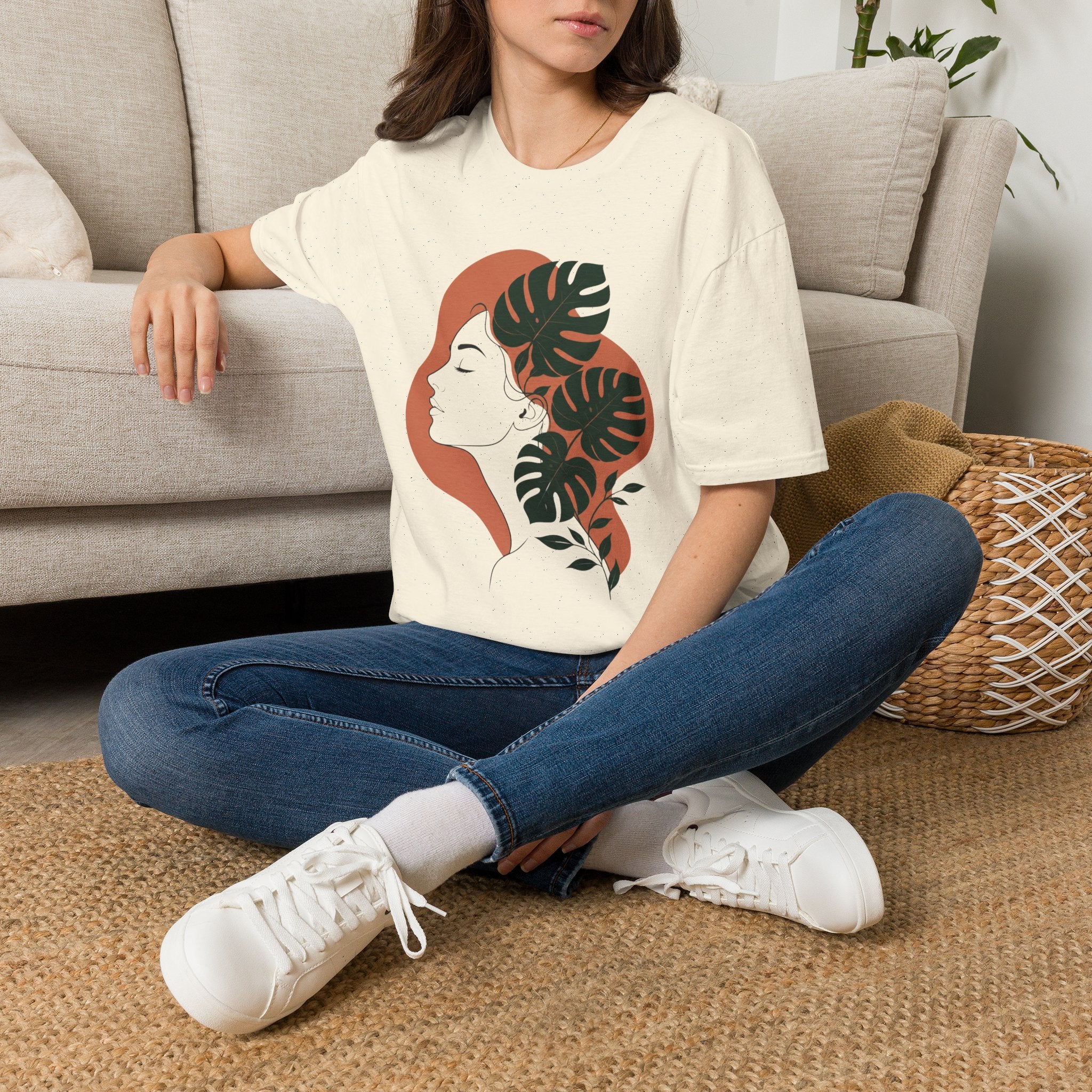 Floral Female Silhouette T-Shirt by Zen & Zucchinis Slow Garden Club