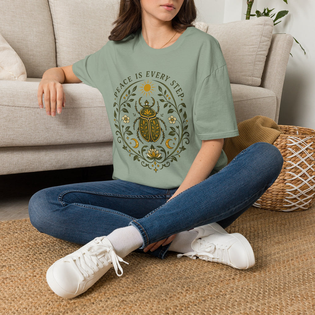 Peace in Every Step Nature T-Shirt by Zen & Zucchinis Slow Garden Club