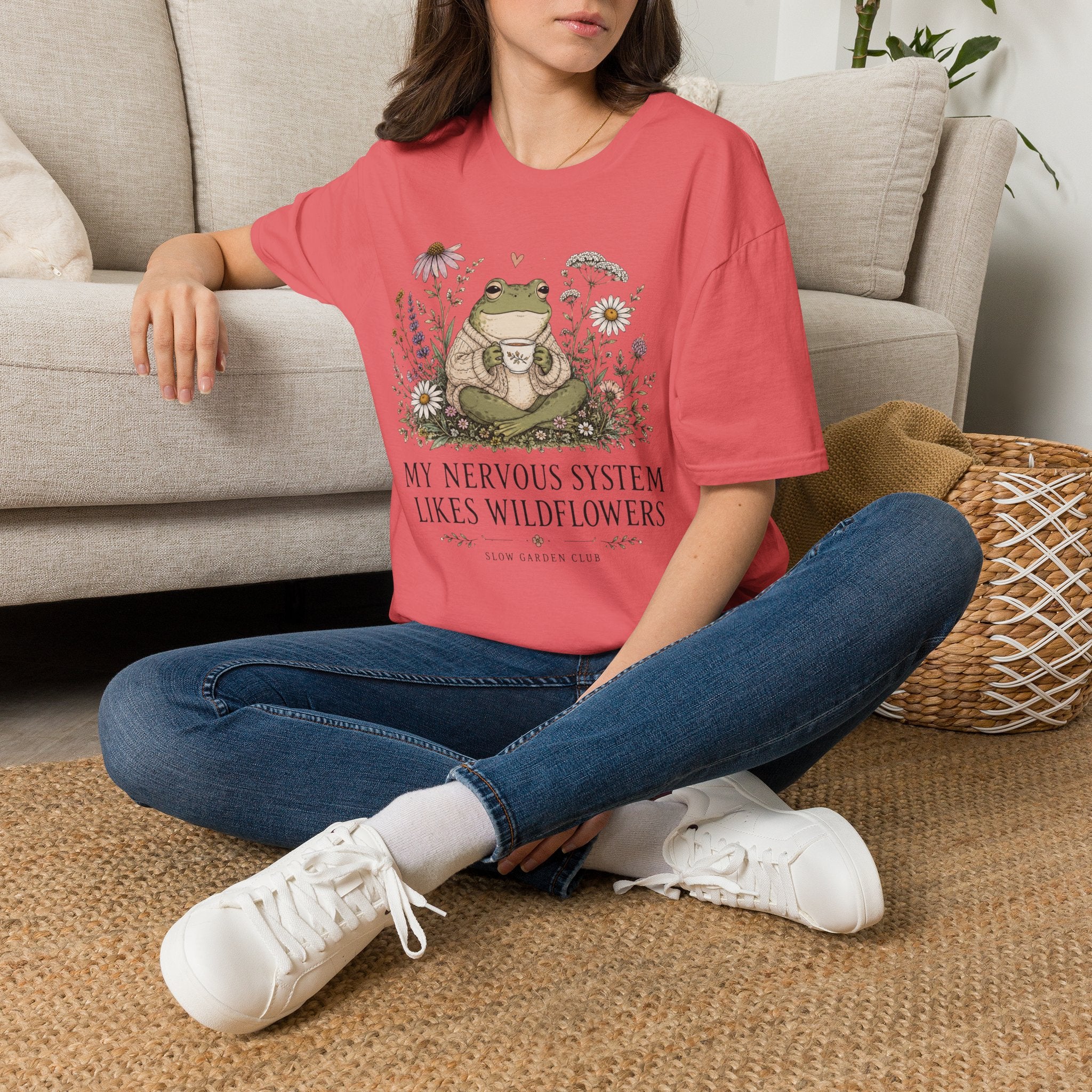 My Nervous System Likes Wildflowers T-Shirt by Zen & Zucchinis Slow Garden Club