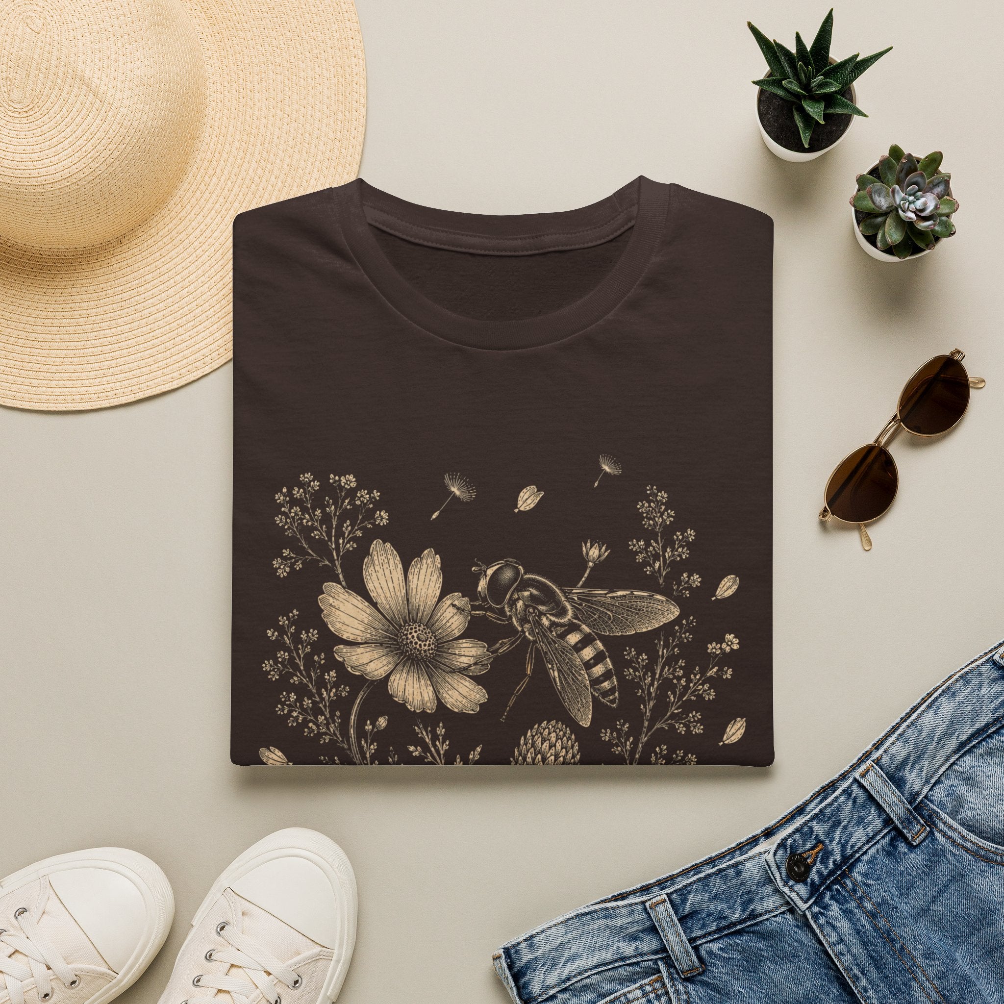 Bee In Wildflower Garden T-Shirt
