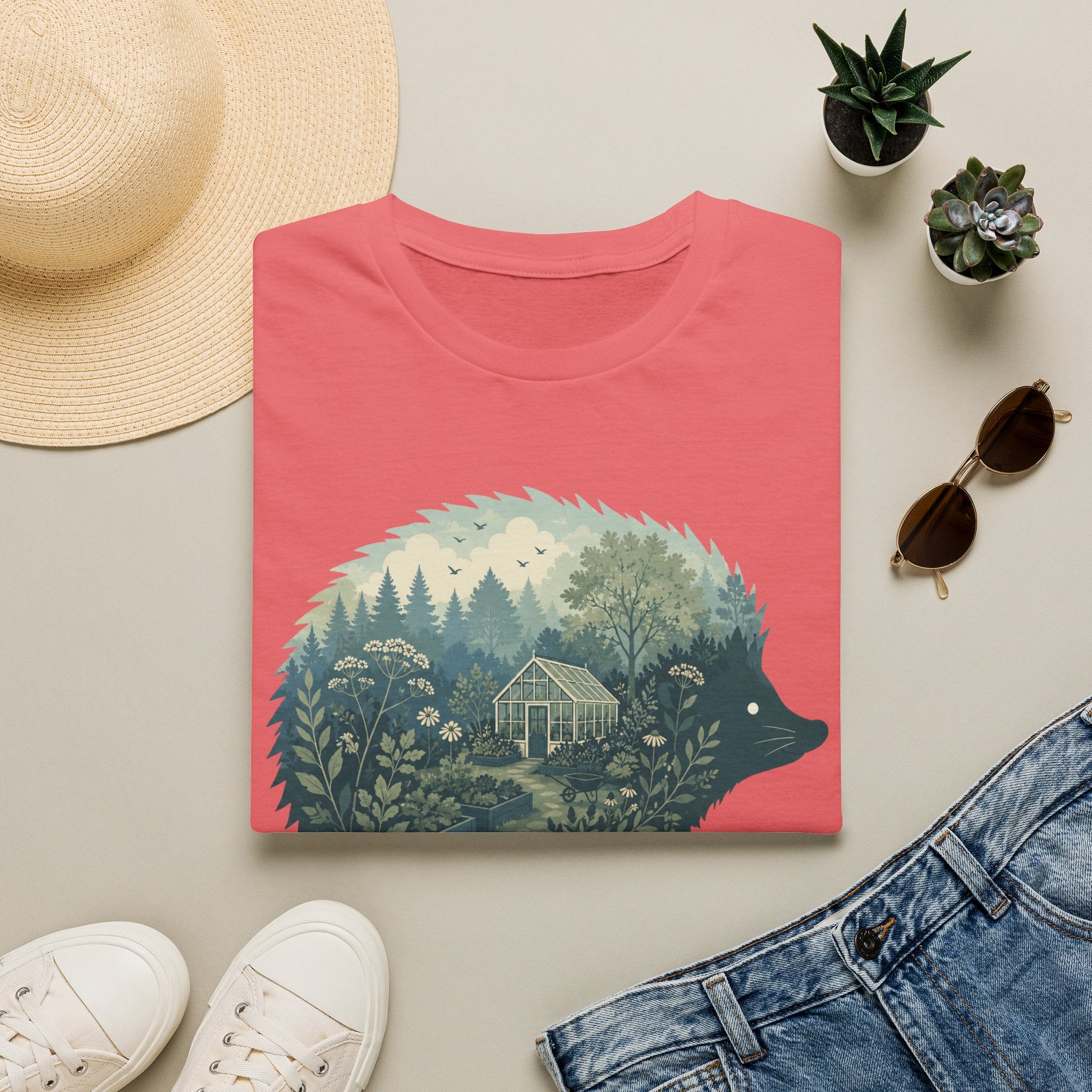 Hedgehog Garden Silhouette T-Shirt