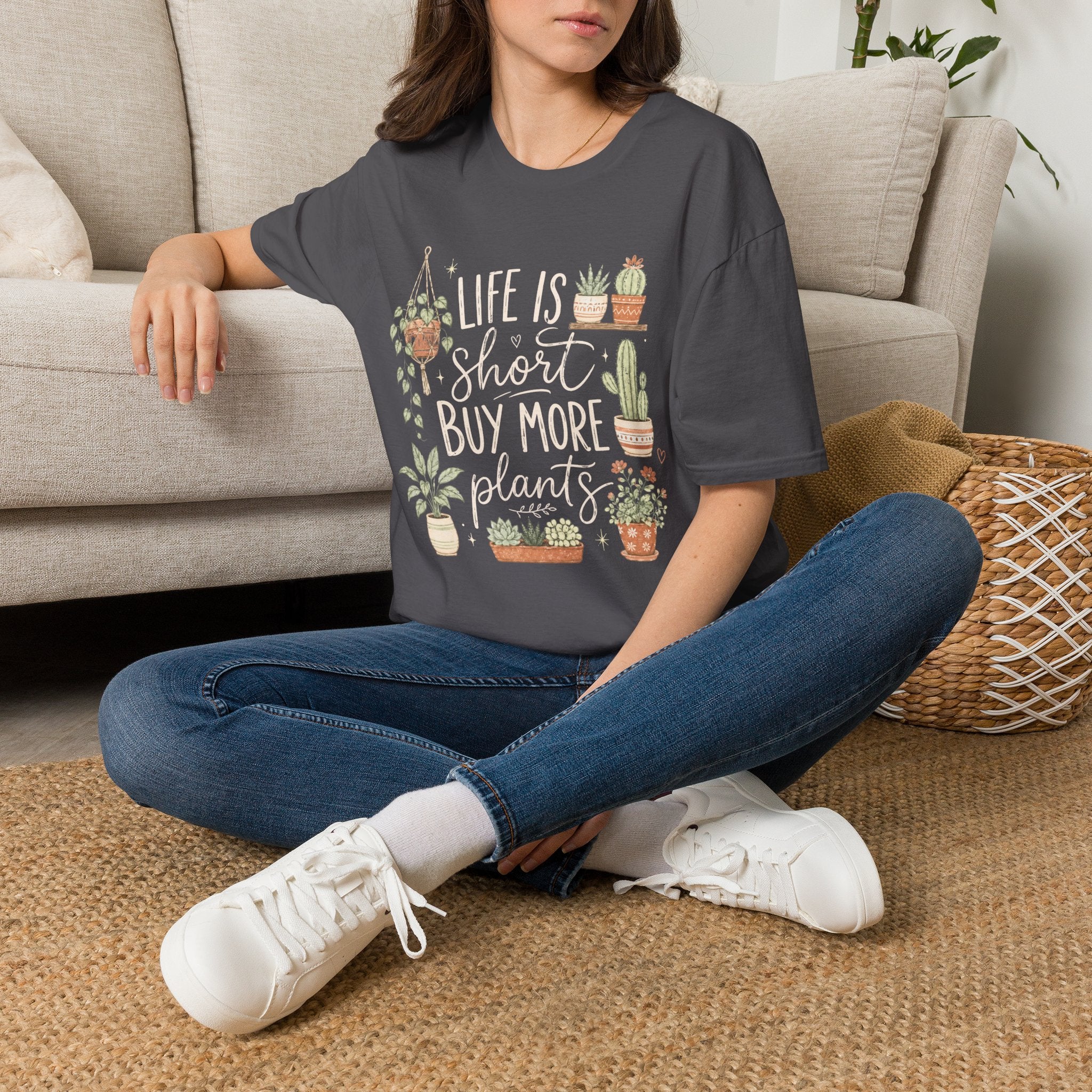 Life Is Short Buy More Plants Plant Lovers T-Shirt by Zen & Zucchinis Slow Garden Club