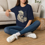 Morning Rooster Coffee Cup T-Shirt by Zen & Zucchinis Slow Garden Club