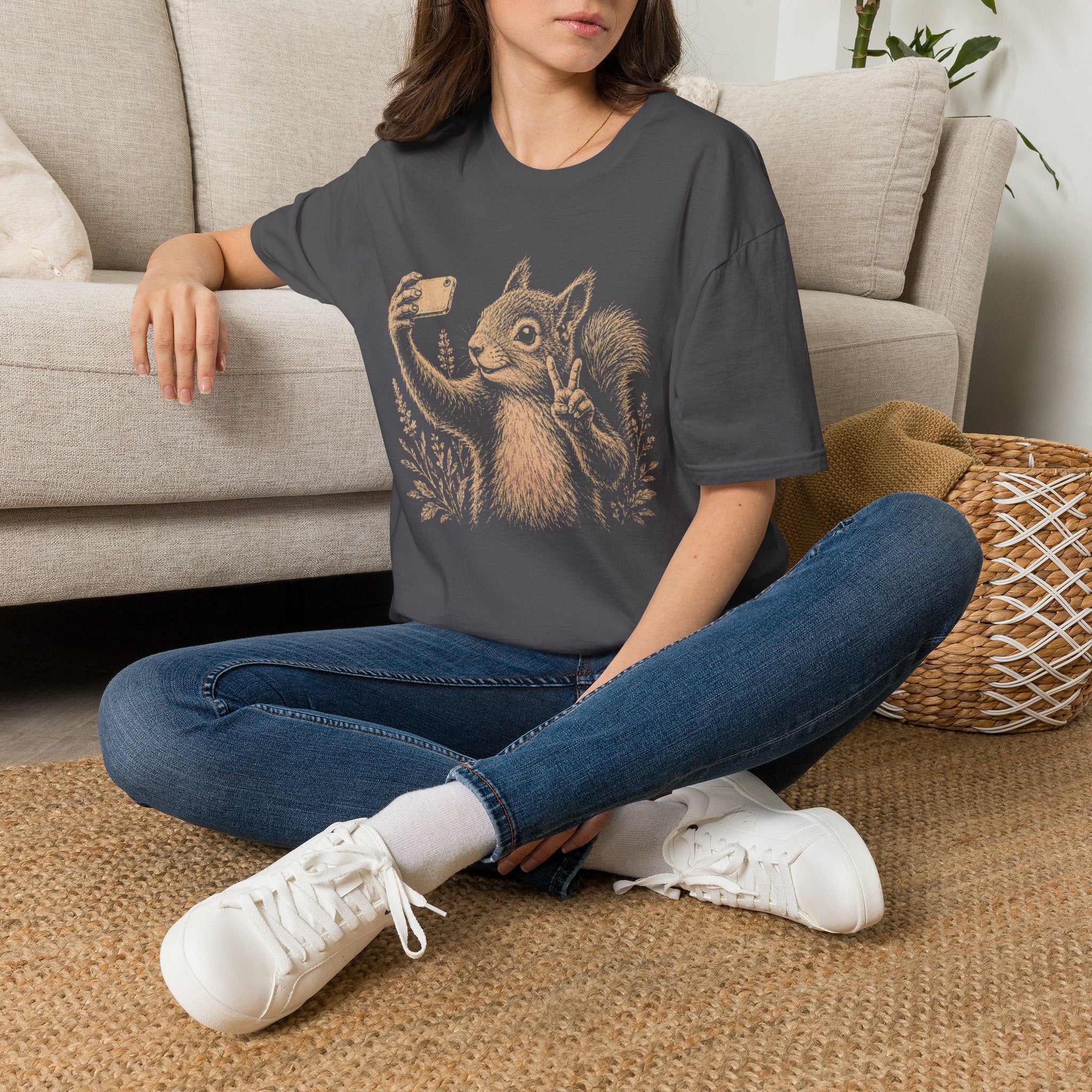Garden Selfie Squirrel Woodland T-Shirt by Zen & Zucchinis Slow Garden Club
