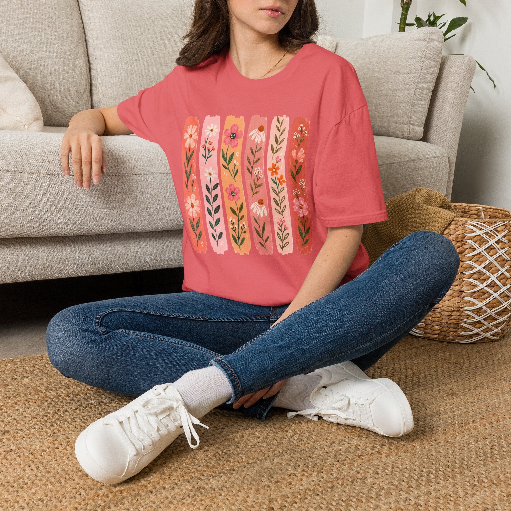 Flower on Stripes T-Shirt
