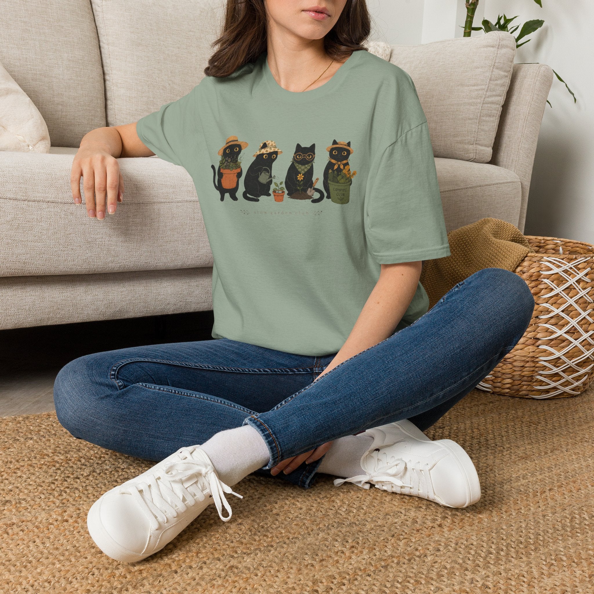 Slow Garden Kitties T-Shirt by Zen & Zucchinis Slow Garden Club