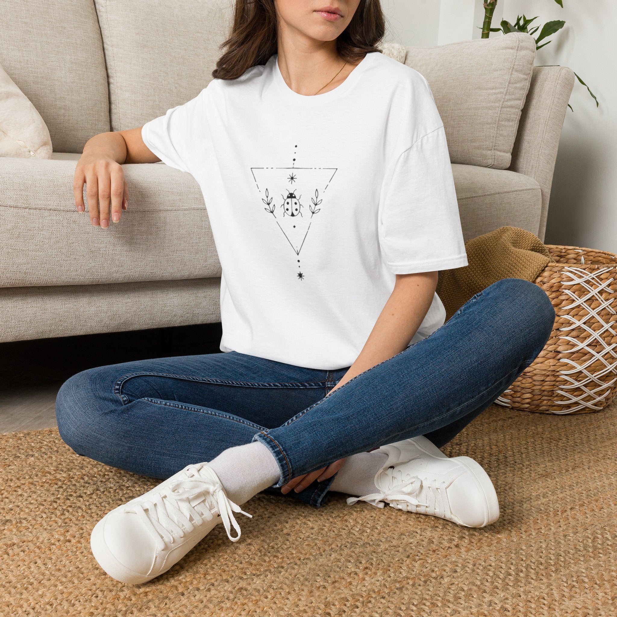 Ladybug Lineart T-Shirt by Zen & Zucchinis Slow Garden Club
