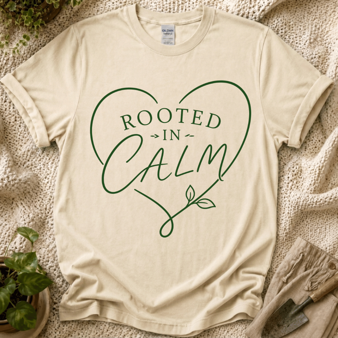 Rooted in Calm Mindfulness T-Shirt by Zen & Zucchinis Slow Garden Club