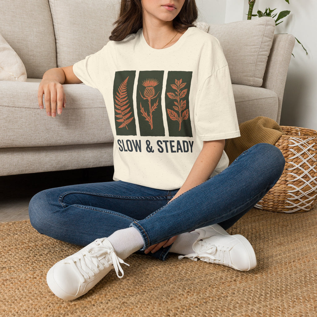 Slow And Steady Art Flower T-Shirt