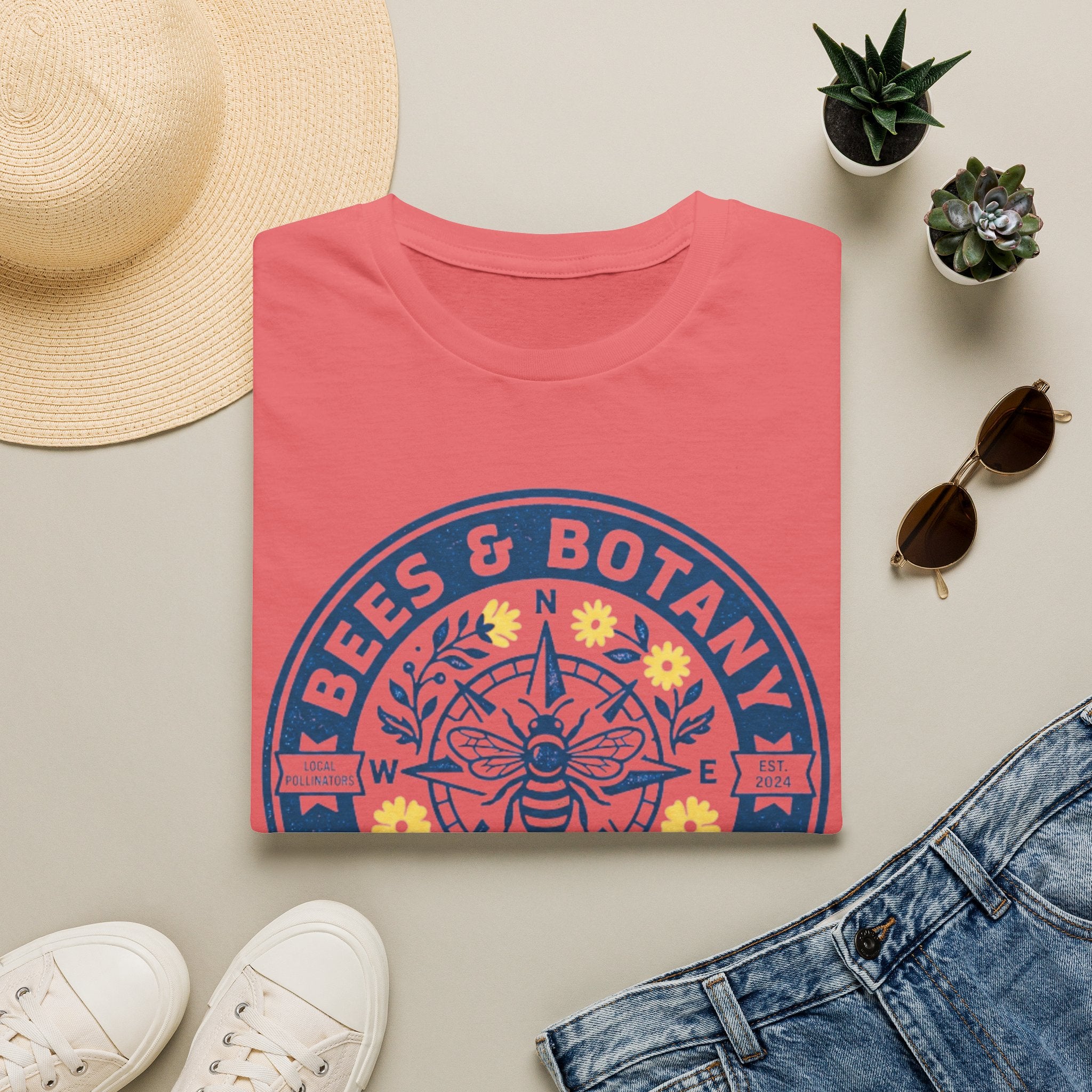 Bees And Botany Garden Badge T-Shirt