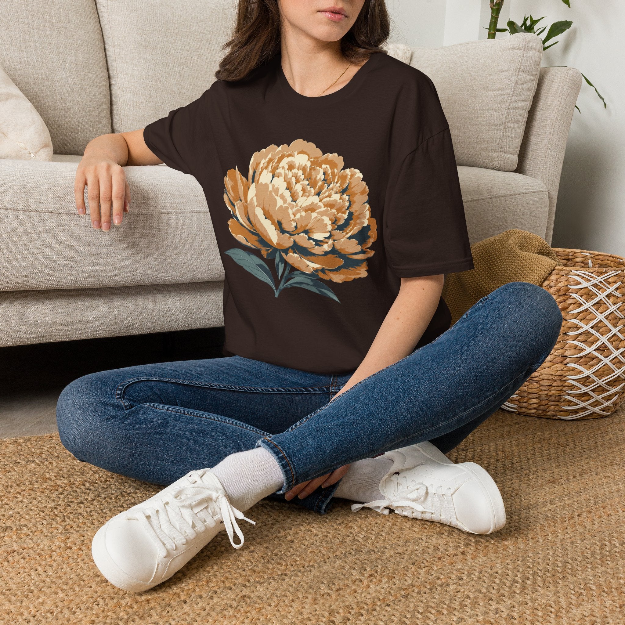 Blush Peony Flower Bloom T-Shirt by Zen & Zucchinis Slow Garden Club