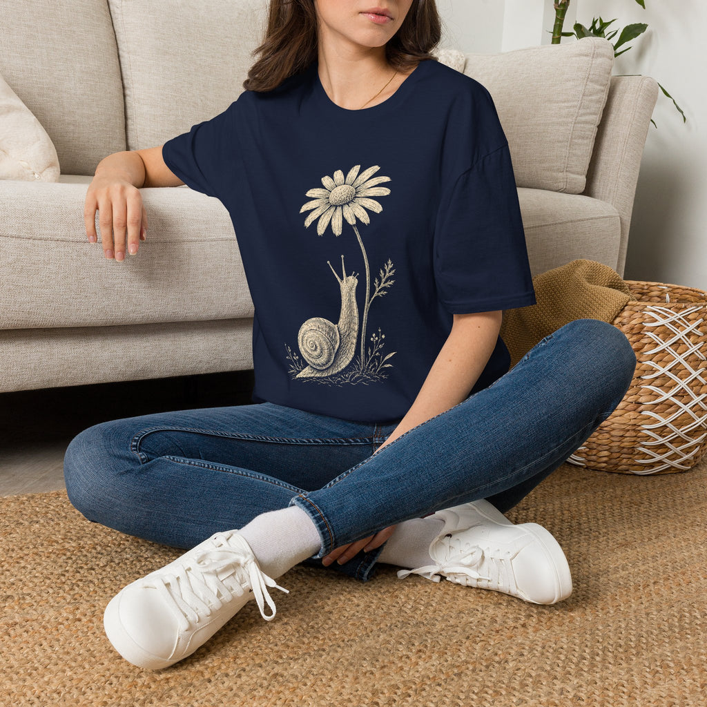 Slow Snail Flower Garden T-Shirt
