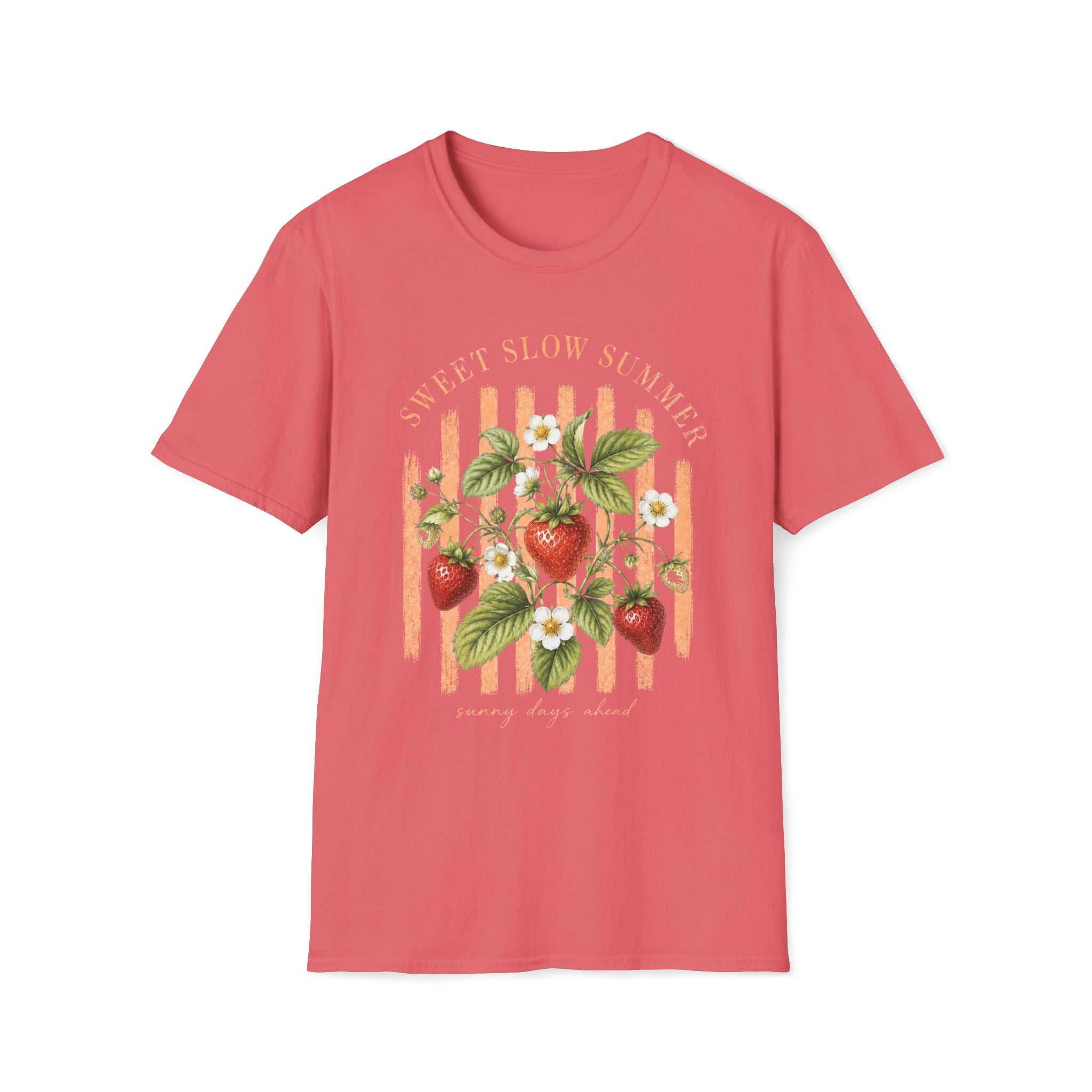 Sweet Slow Summer Strawberry Stripes T-Shirt