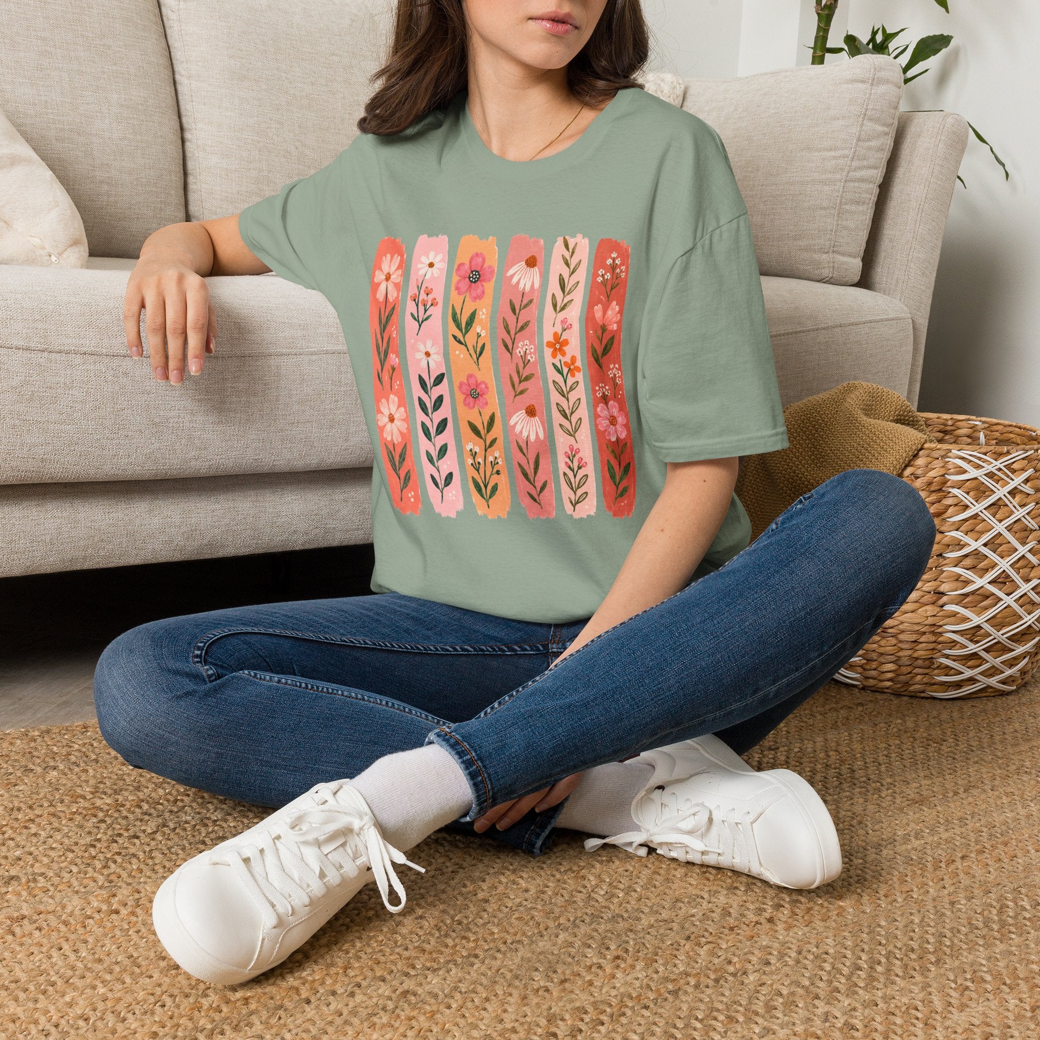 Flower on Stripes T-Shirt