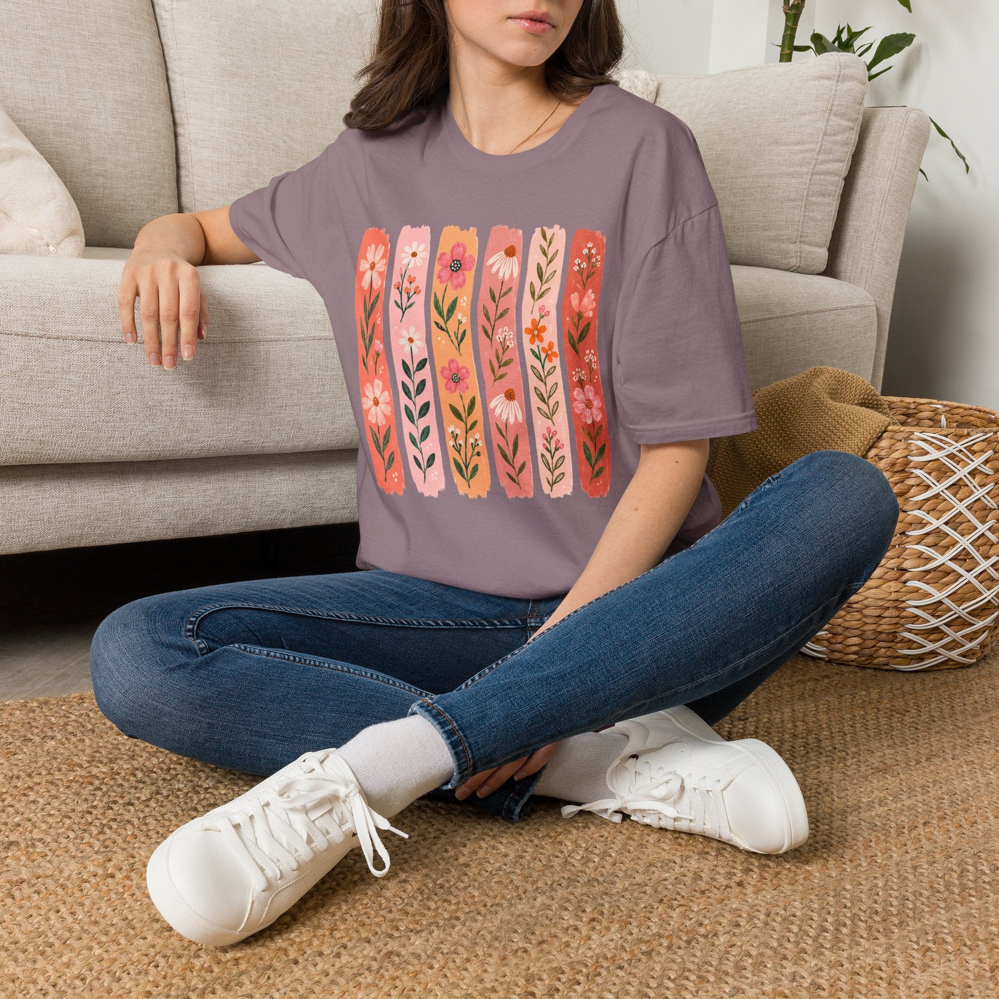 Flower on Stripes T-Shirt