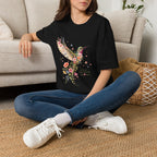 Hummingbird Moment Slow Bloom Garden T-Shirt by Zen & Zucchinis Slow Garden Club