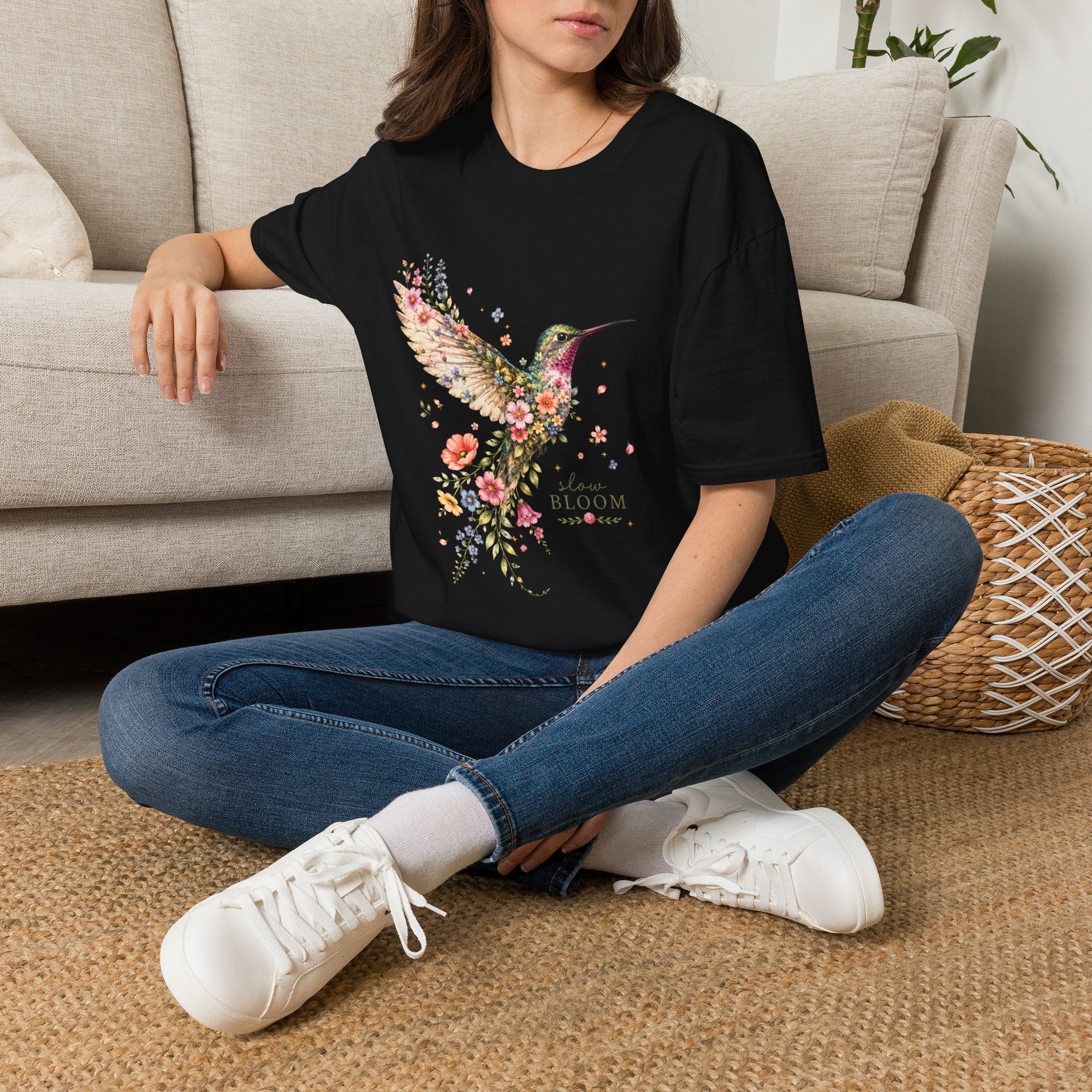 Hummingbird Moment Slow Bloom Garden T-Shirt by Zen & Zucchinis Slow Garden Club