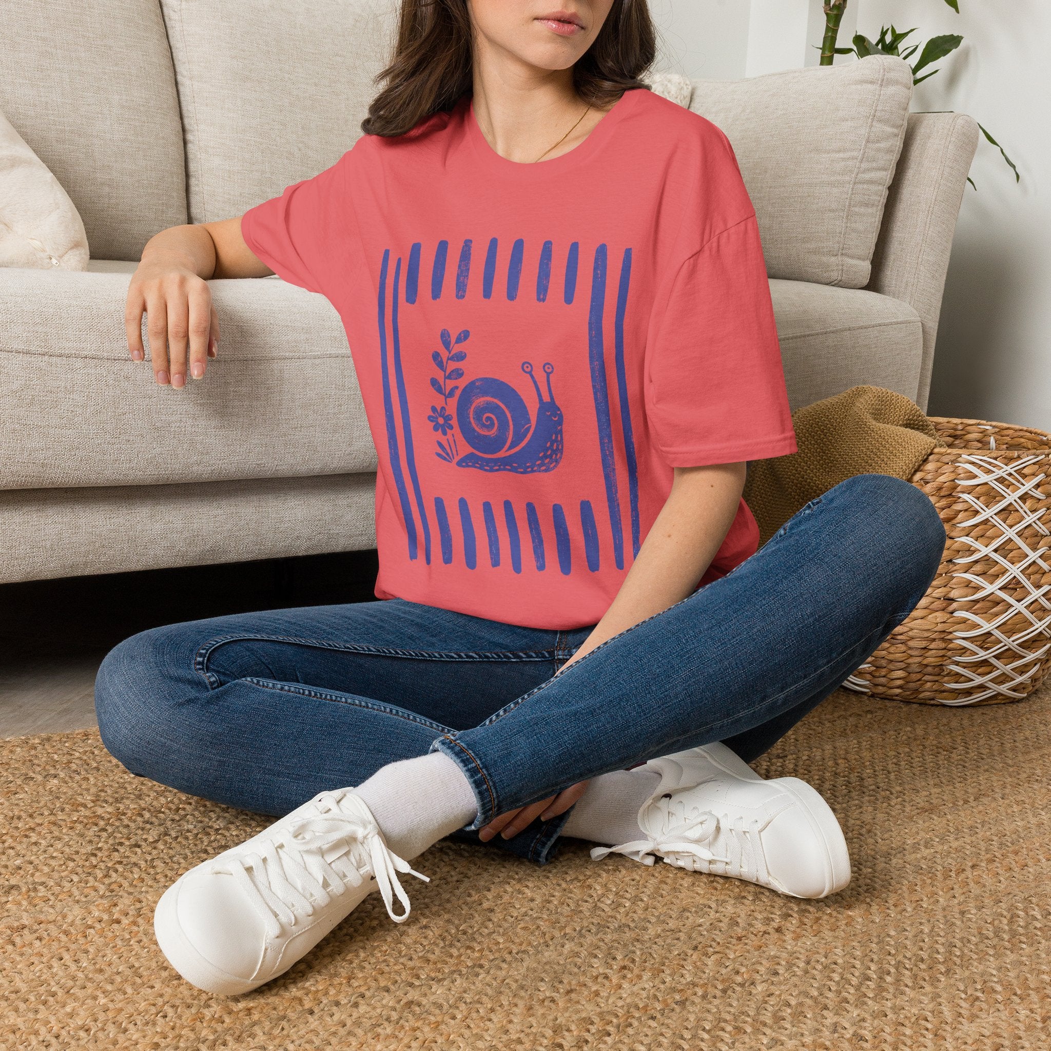 Snial In Stripes Garden Summer T-Shirt