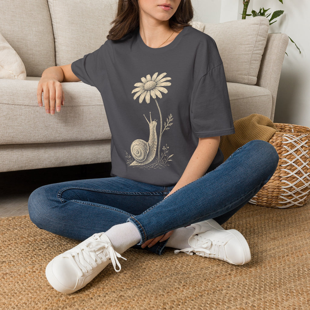 Slow Snail Flower Garden T-Shirt