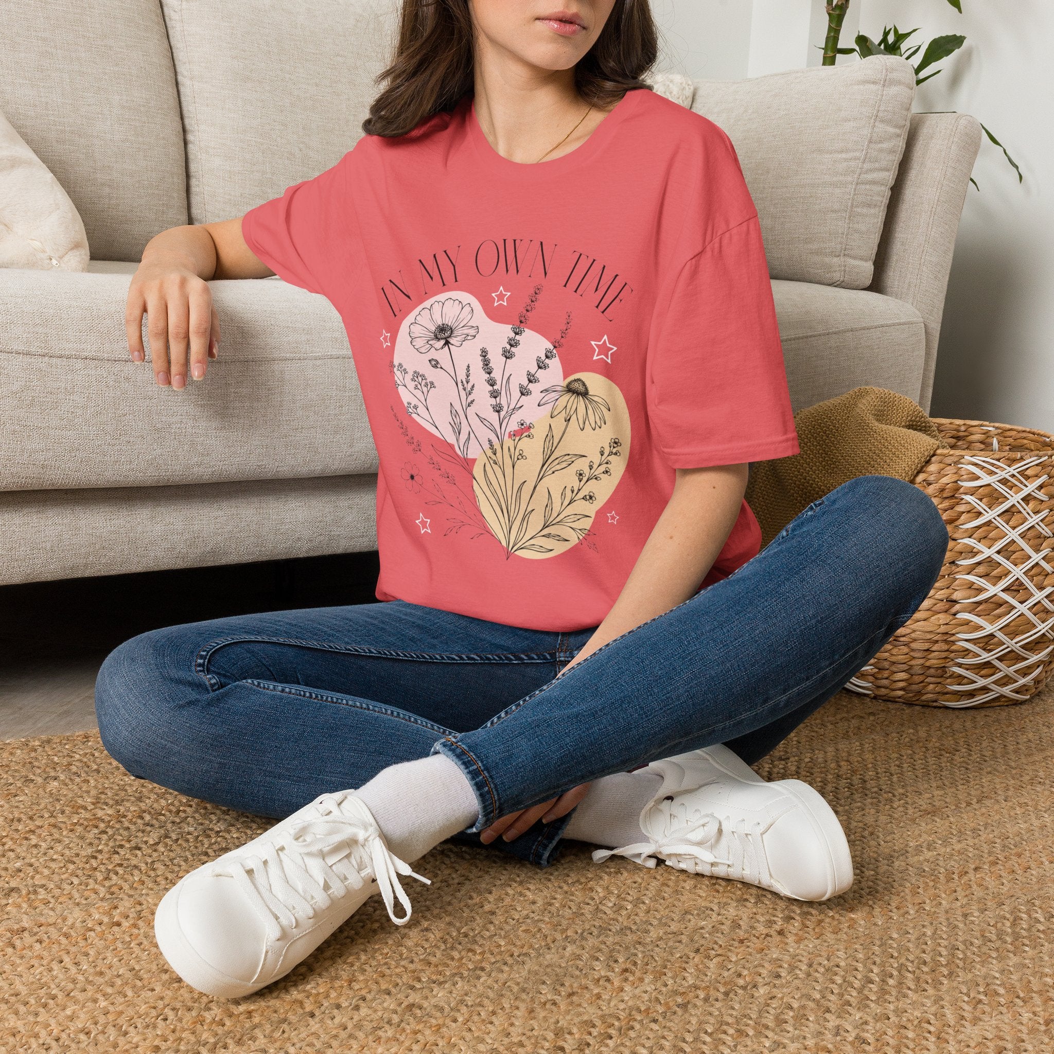 In My Own Time Boho Botanical T-Shirt by Zen & Zucchinis Slow Garden Club