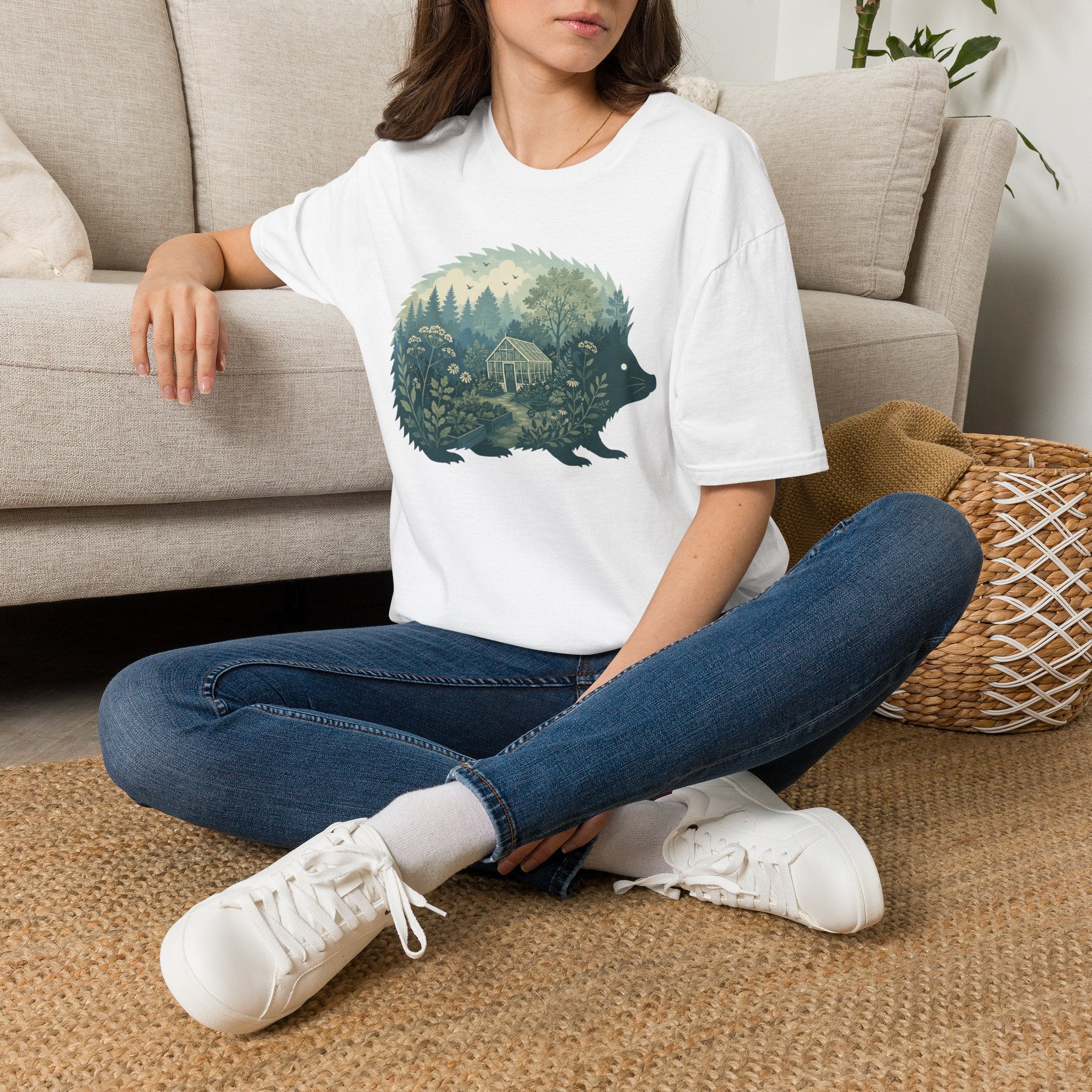 Hedgehog Garden Silhouette T-Shirt