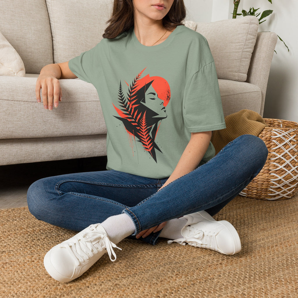 Wild Botanical Fern Spirit Woman T-Shirt by Zen & Zucchinis Slow Garden Club