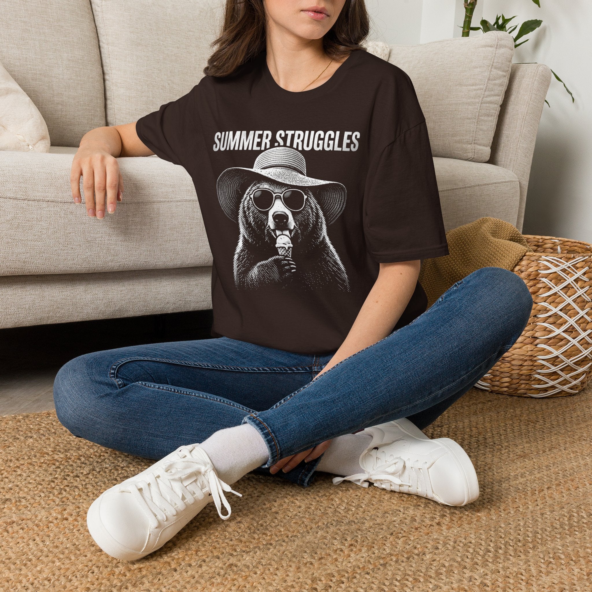 Summer Bear Garden Struggles T-Shirt by Zen & Zucchinis Slow Garden Club