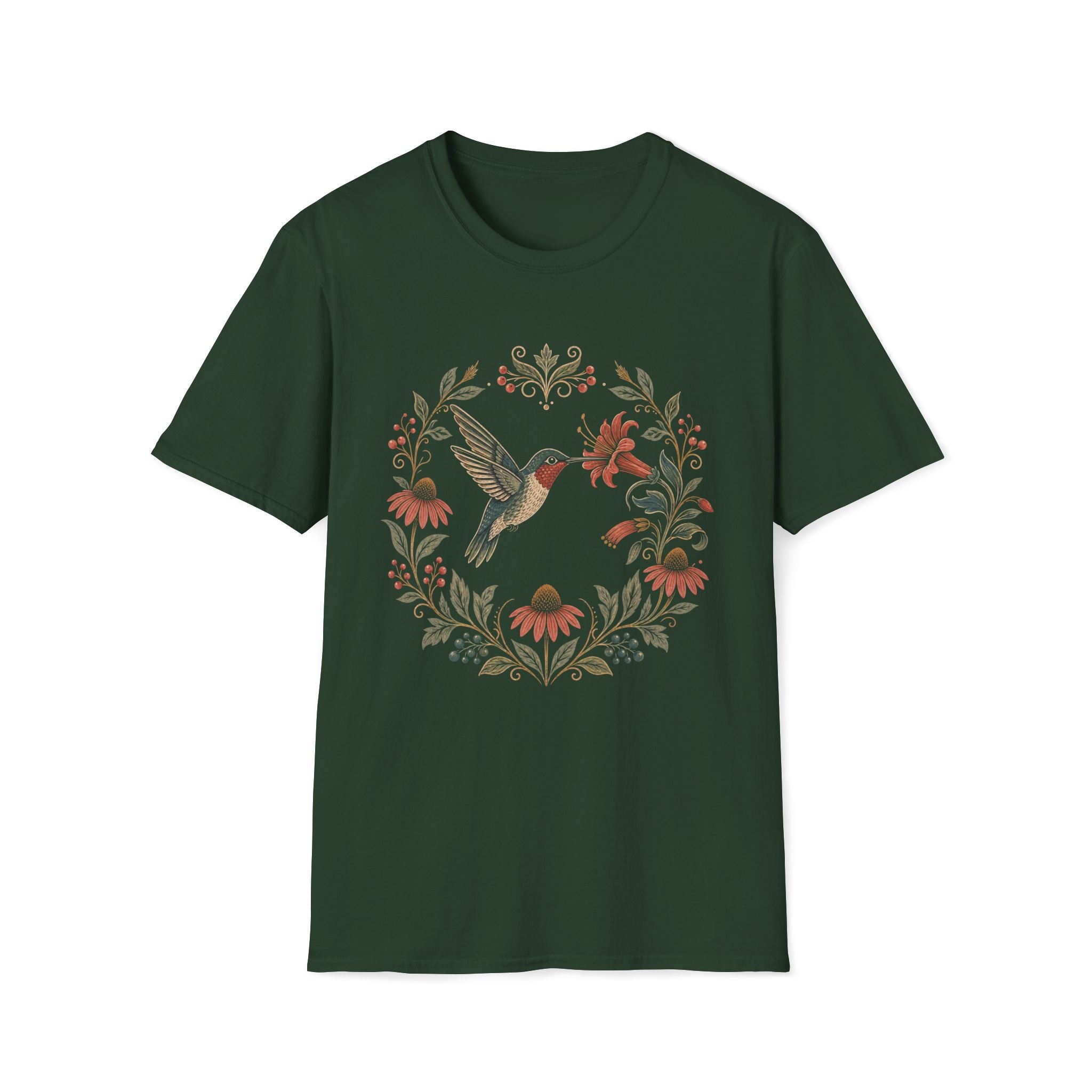 Hummingbird Flower Cirle T-Shirt
