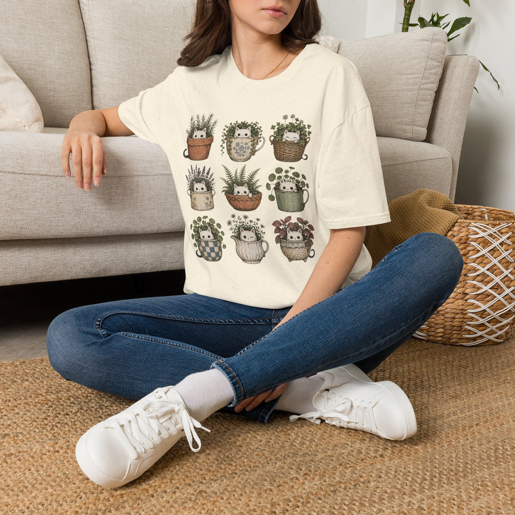 Kitties in Flower Pots T-Shirt by Zen & Zucchinis Slow Garden Club