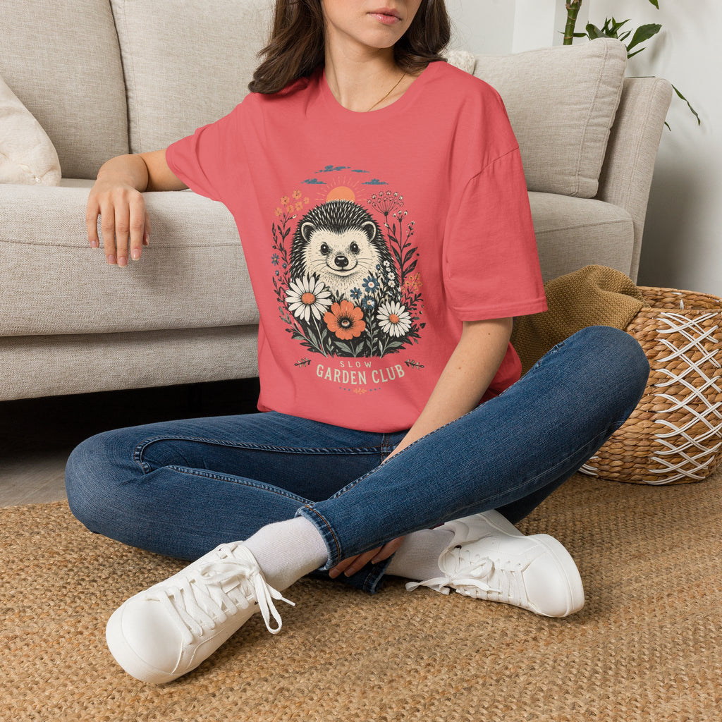 Hedgehog Garden Sunset T-Shirt